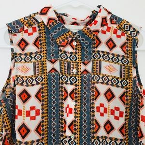 Patterned H&M Sleeveless Blouse